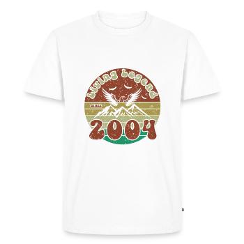 20e anniversaire Légende vivante depuis VIN 2004 - T-shirt Premium bio Homme - blanc - Devant - Nico (187cm)