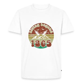 59e anniversaire Légende vivante depuis VIN 1965 - T-shirt Premium bio Homme - blanc - Devant - Nico (187cm)