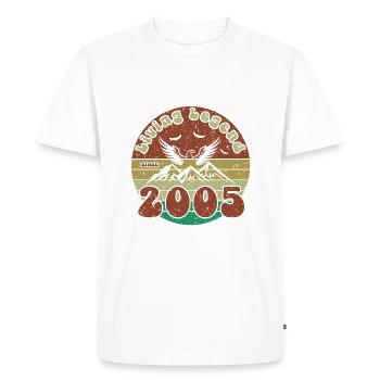 19e anniversaire Légende vivante depuis VIN 2005 - T-shirt Premium bio Homme - blanc - Devant - Nico (187cm)