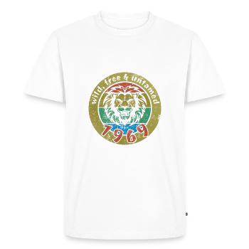 Sauvage, libre et indompté depuis 1969 - T-shirt Premium bio Homme - blanc - Devant - Nico (187cm)
