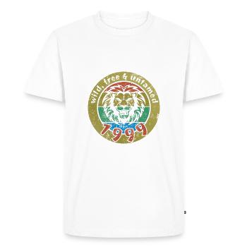 Sauvage, libre et indompté depuis 1999 - T-shirt Premium bio Homme - blanc - Devant - Nico (187cm)