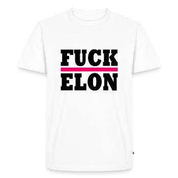 Fuck elon - T-shirt Premium bio Homme - blanc - Devant - Nico (187cm)