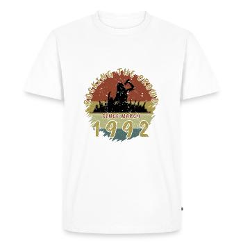 33rd Birthday Rocking the crowd SNG 03/1992 - Men's Premium Organic T-Shirt - white - Front - Nico (187cm)