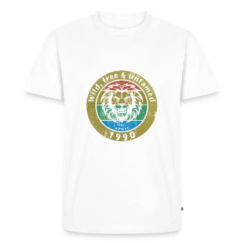 35. Geburtstag Sauvage, libre et indompté depuis 04/1990 - T-shirt Premium bio Homme - blanc - Devant - Nico (187cm)