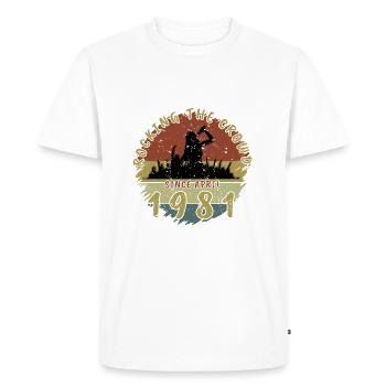 44e anniversaire Faire vibrer la foule SNG 04/1981 - T-shirt Premium bio Homme - blanc - Devant - Nico (187cm)