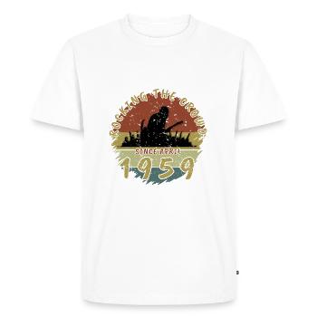 66th birthday Rocking the crowd GIT 04/1959 - Men's Premium Organic T-Shirt - white - Front - Nico (187cm)