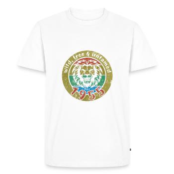 70th Birthday Wild, free & untamed since 1955 - Men's Premium Organic T-Shirt - white - Front - Nico (187cm)