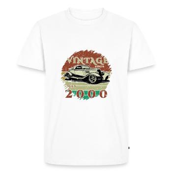 25ème Anniversaire - Classique - Millésime depuis 05/2000 - T-shirt Premium bio Homme - blanc - Devant - Nico (187cm)