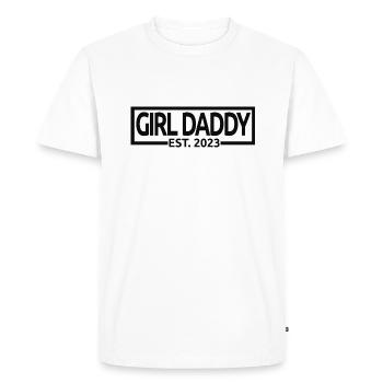 Fille Papa Est. 2023 Baby Shower Grossesse Révéler - T-shirt Premium bio Homme - blanc - Devant - Nico (187cm)