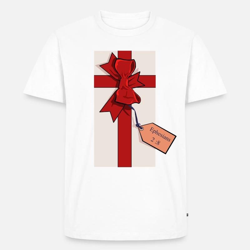 Durch Gnade gerettet - Männer Premium Bio T-Shirt - Weiß