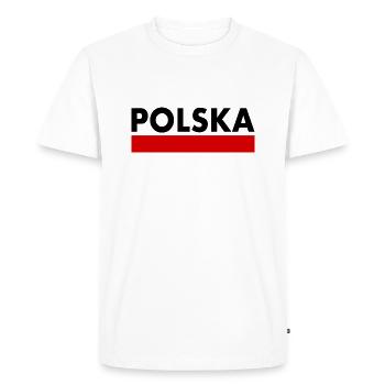 DRAPEAU POLOGNE POLOGNE - T-shirt Premium bio Homme - blanc - Devant - Nico (187cm)