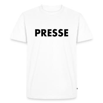 Presse - Men's Premium Organic T-Shirt - white - Front - Nico (187cm)
