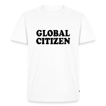 global citizen - Men's Premium Organic T-Shirt - white - Front - Nico (187cm)