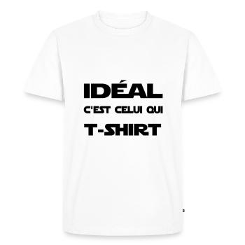 l'homme idéal - T-shirt Premium bio Homme - blanc - Devant - Nico (187cm)