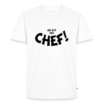 On dit oui chef mono - T-shirt Premium bio Homme - blanc - Devant - Nico (187cm)