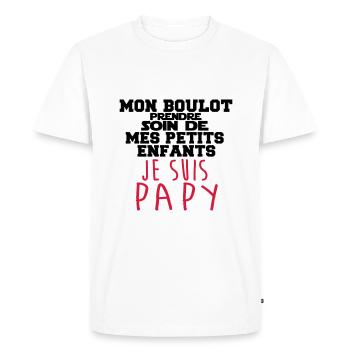 je suis papy - T-shirt Premium bio Homme - blanc - Devant - Nico (187cm)