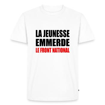la jeunesse emmerde front national - T-shirt Premium bio Homme - blanc - Devant - Nico (187cm)