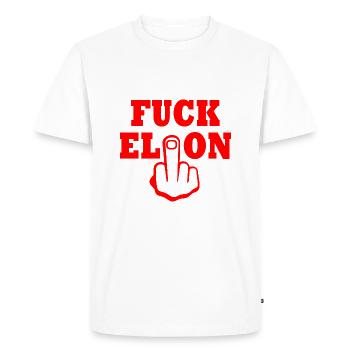 Fuck elon - T-shirt Premium bio Homme - blanc - Devant - Nico (187cm)