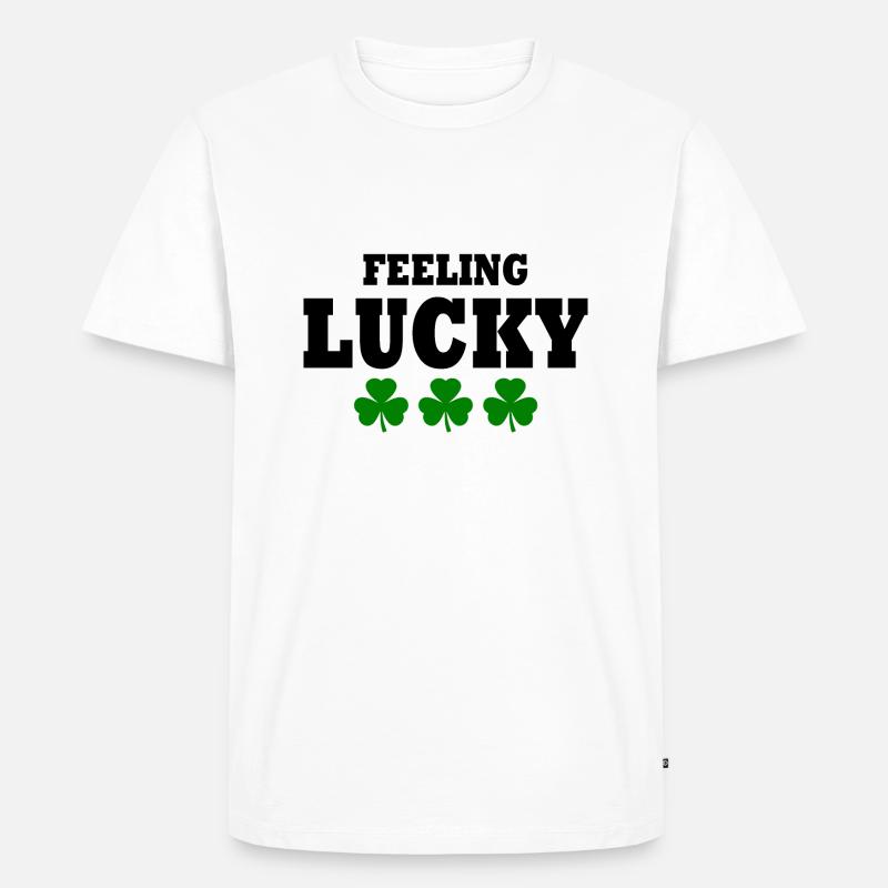 feeling lucky - Männer Premium Bio T-Shirt - Weiß