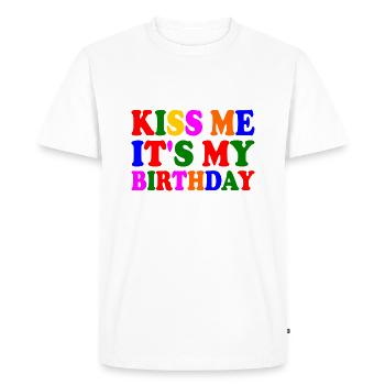 it's my birthday - T-shirt Premium bio Homme - blanc - Devant - Nico (187cm)