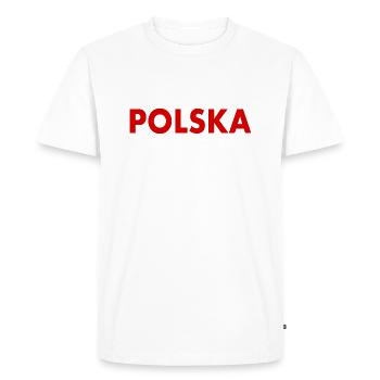 Pologne - T-shirt Premium bio Homme - blanc - Devant - Nico (187cm)