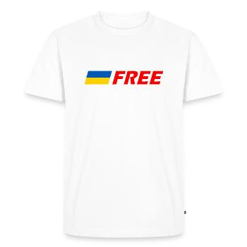 Ukraine - T-shirt Premium bio Homme - blanc - Devant - Nico (187cm)