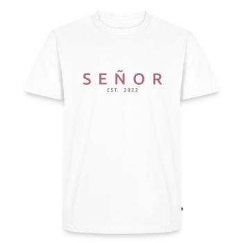 2022 Fête de mariage du marié de fiançailles - T-shirt Premium bio Homme - blanc - Devant - Nico (187cm)