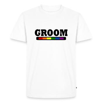 Groom - Men's Premium Organic T-Shirt - white - Front - Nico (187cm)