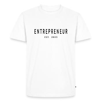 Entrepreneur Est. 2023 Cadeau d’entrepreneur diplômé - T-shirt Premium bio Homme - blanc - Devant - Nico (187cm)