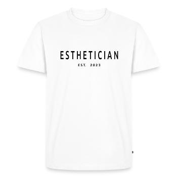 Esthéticienne Est. 2023 - Esthéticienne diplômée - T-shirt Premium bio Homme - blanc - Devant - Nico (187cm)