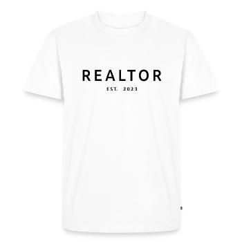 Realtor Est. 2023 Diplômé Étudiant en immobilier - T-shirt Premium bio Homme - blanc - Devant - Nico (187cm)