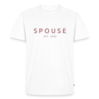 Conjoint Est. 2023 - Cadeau de mariage hommes et femmes - T-shirt Premium bio Homme - blanc - Devant - Nico (187cm)