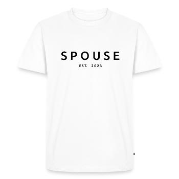 Conjoint Est. 2023 - Cadeau de mariage hommes et femmes - T-shirt Premium bio Homme - blanc - Devant - Nico (187cm)