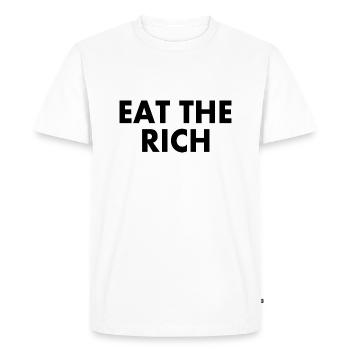 Eat the rich - T-shirt Premium bio Homme - blanc - Devant - Nico (187cm)