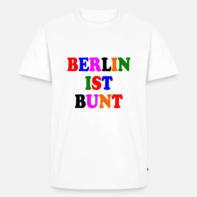 Berlin ist bunt - Männer Premium Bio T-Shirt - Weiß
