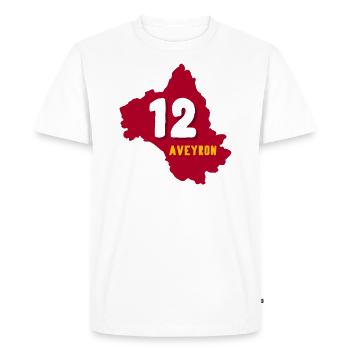 Aveyron France 12 - Men's Premium Organic T-Shirt - white - Front - Nico (187cm)