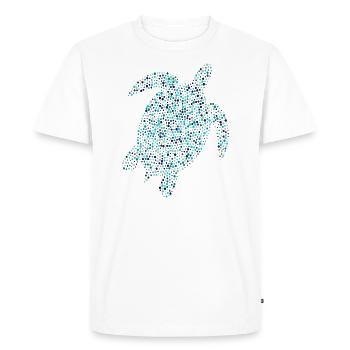 A colorful turtle abstract design made from dots - Men's Premium Organic T-Shirt - white - Front - Nico (187cm)