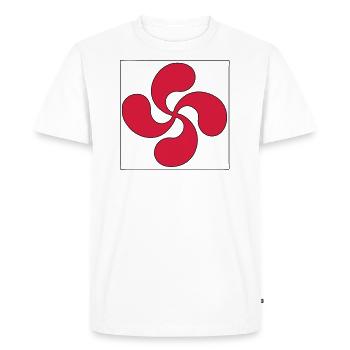 croix basque - T-shirt Premium bio Homme - blanc - Devant - Nico (187cm)