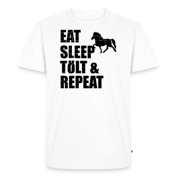Icelandic Horse: Icelandic Horse Horse Pony Merch - Men's Premium Organic T-Shirt - white - Front - Nico (187cm)