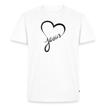 style de coeur de jésus - T-shirt Premium bio Homme - blanc - Devant - Nico (187cm)