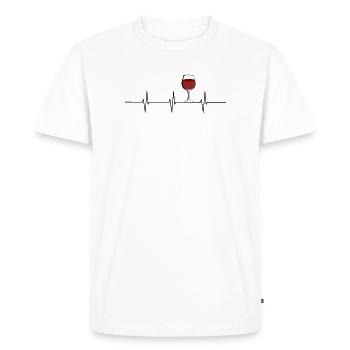 Vin battement de coeur humour acclamations automne vin rouge - T-shirt Premium bio Homme - blanc - Devant - Nico (187cm)