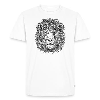 Lion Jésus Roi Animaux Crue - T-shirt Premium bio Homme - blanc - Devant - Nico (187cm)