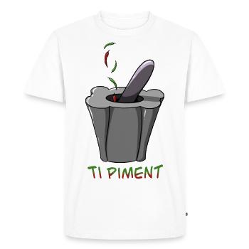 Ti piment la Réunion - T-shirt Premium bio Homme - blanc - Devant - Nico (187cm)