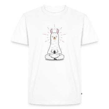 Yoga Joga Namaste Cat Dog Mandala Llama Cadeau - T-shirt Premium bio Homme - blanc - Devant - Nico (187cm)