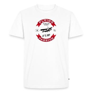 Flying is my passion - T-shirt Premium bio Homme - blanc - Devant - Nico (187cm)