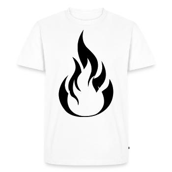 Flamme symbole de feu - T-shirt Premium bio Homme - blanc - Devant - Nico (187cm)