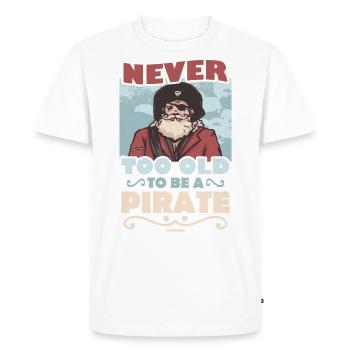 Jamais trop vieux pour être un pirate - T-shirt Premium bio Homme - blanc - Devant - Nico (187cm)