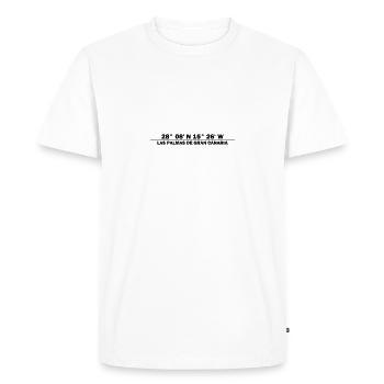 Las Palmas de Gran Canaria Coordonnées - T-shirt Premium bio Homme - blanc - Devant - Nico (187cm)