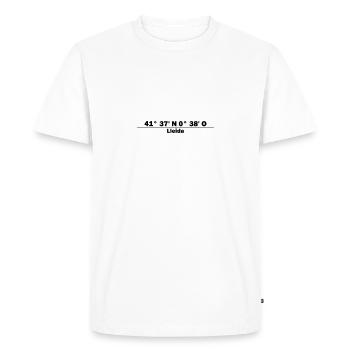 Coordonnées de Lleida - T-shirt Premium bio Homme - blanc - Devant - Nico (187cm)