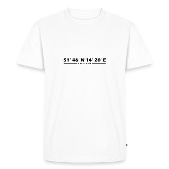 Coordonnées de Cottbus - T-shirt Premium bio Homme - blanc - Devant - Nico (187cm)